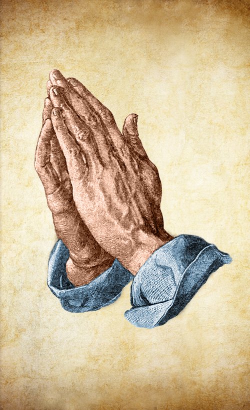 Praying Hands laminated prayer card