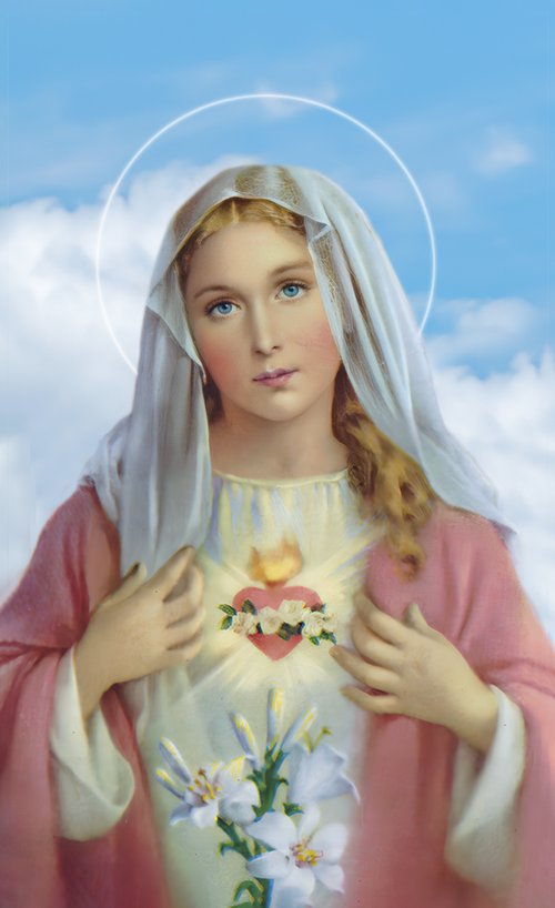 Immaculate Heart of Mary laminated prayer card